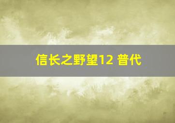 信长之野望12 普代